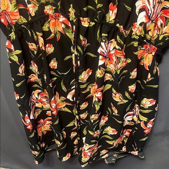 Mario Serrani Black Floral Dress size Medium - Picture 4 of 6